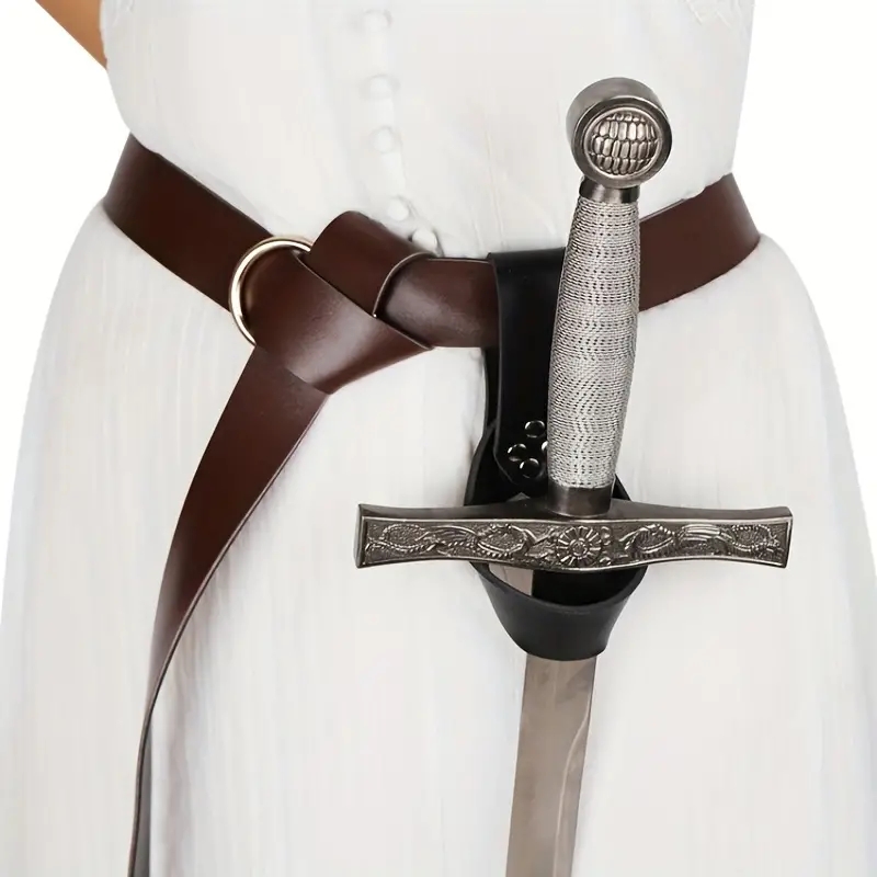 Cosplay Prop Sword - Cinturón Vikingo Retro de Cuero para