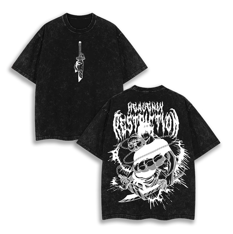 Camiseta lavada con estampado  - Anime Merchandise For Women reseña y precio