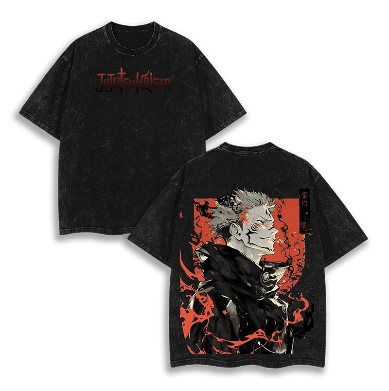 Camiseta lavada con estampado  - Anime Merchandise For Women reseña y precio